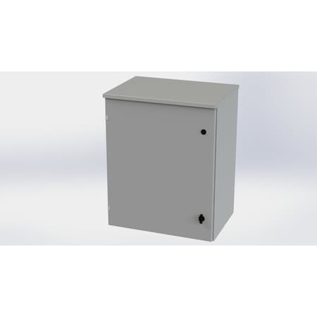 Saginaw Control & Engineering 1/4 Turn Knob Latch Electrical Enclosures, 30 in H, 16 in D, 24 in W, NEMA 3R, Galvanized Steel SCE-30R2416LP